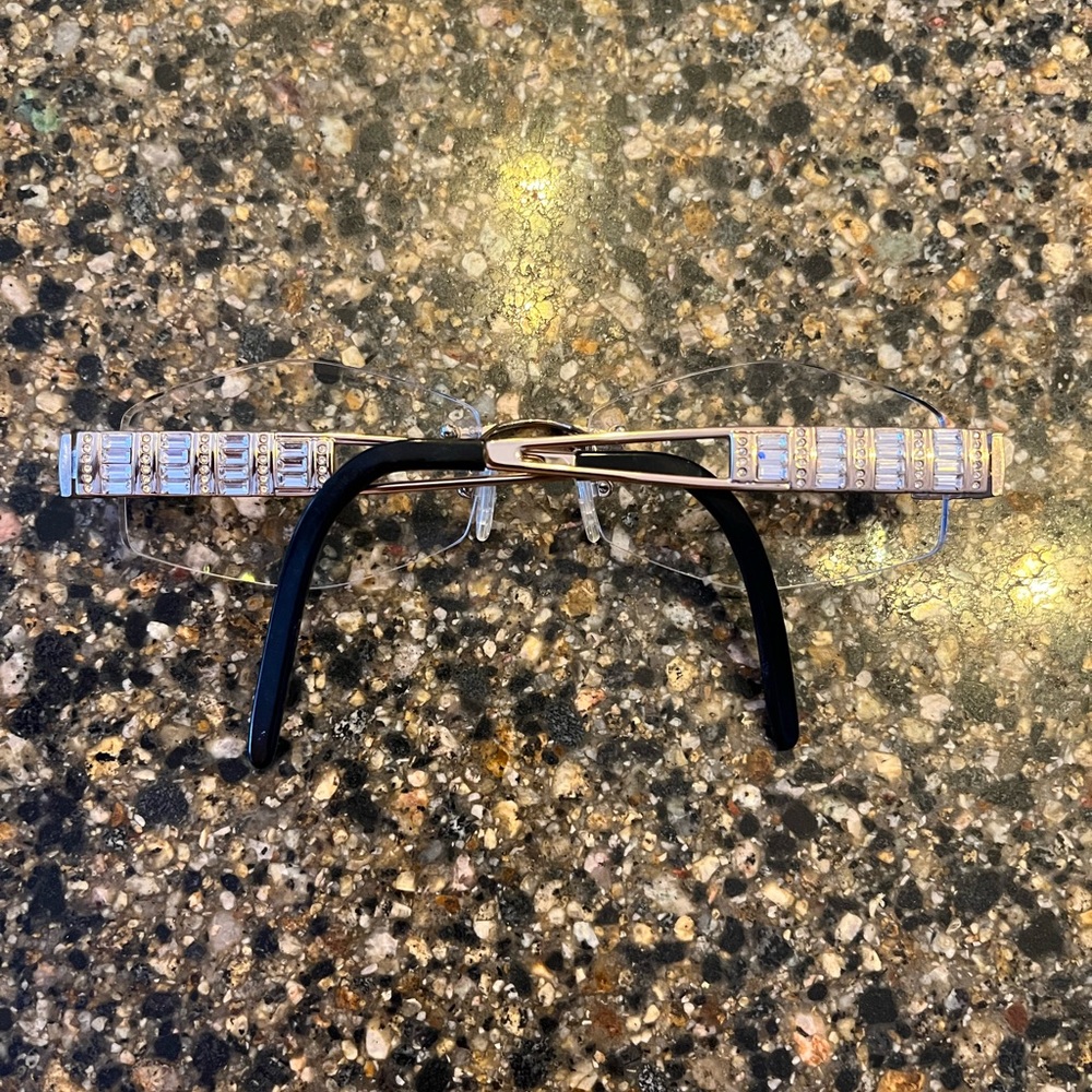 Stylish CAVIAR Crystal, Black and Gold Women's Glasses